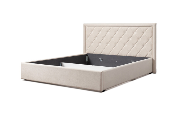 Кровать Марион 160 велюр OCEAN 002 бежевый с ортопедическим основанием и подъемным механизмом (спальное место 160 х 200)