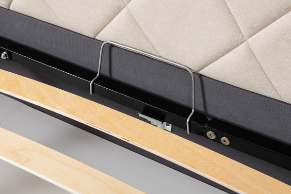 Кровать Марион 160 велюр OCEAN 002 бежевый с ортопедическим основанием и подъемным механизмом (спальное место 160 х 200)