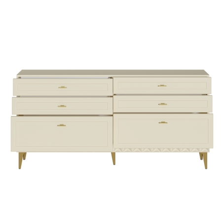 Комод Марион 16.256 Слоновая кость С341 PE, Слоновая кость 6898 ПВХ, Белый PE шагрень