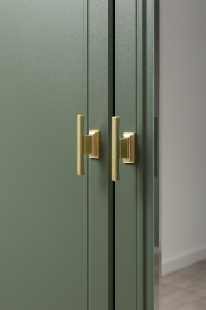 Шкаф для одежды Марион 16.340.03 дымчатый зеленый K521, олива шагрень AG 1050 ПВХ (собирается на любую сторону)