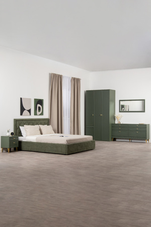 Шкаф двустворчатый Марион 16.340.02 дымчатый зеленый K521, олива шагрень AG 1050 ПВХ