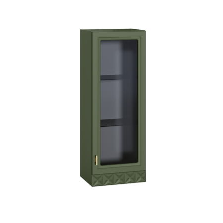 Шкаф навесной Марион 16.334 дымчатый зеленый K521, олива шагрень AG 1050 ПВХ (собирается на любую сторону)