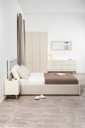 Шкаф-пенал Марион 16.340.01 слоновая кость С341 PE, слоновая кость 6898 ПВХ (собирается на любую сторону)