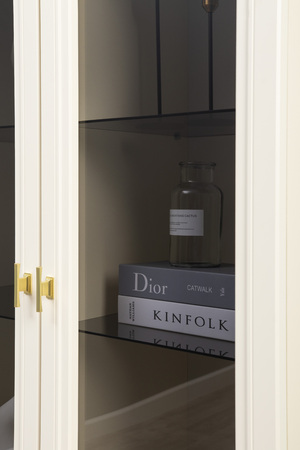 Гостиная Марион композиция 1 слоновая кость С341 PE, слоновая кость 6898 ПВХ, белый PE шагрень (собирается на любую сторону)