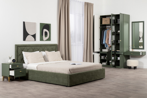 Стол-консоль Марион 12.318 дымчатый зеленый K521, олива шагрень AG 1050 ПВХ